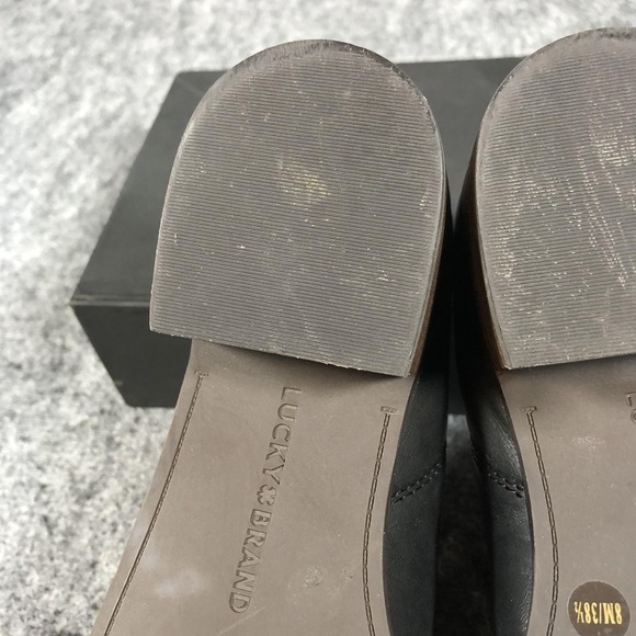 Lucky Brand Koben Ankle Booties Womens 8 M Black Leather Zip Block Heel LK-KOBEN - Picture 15 of 16